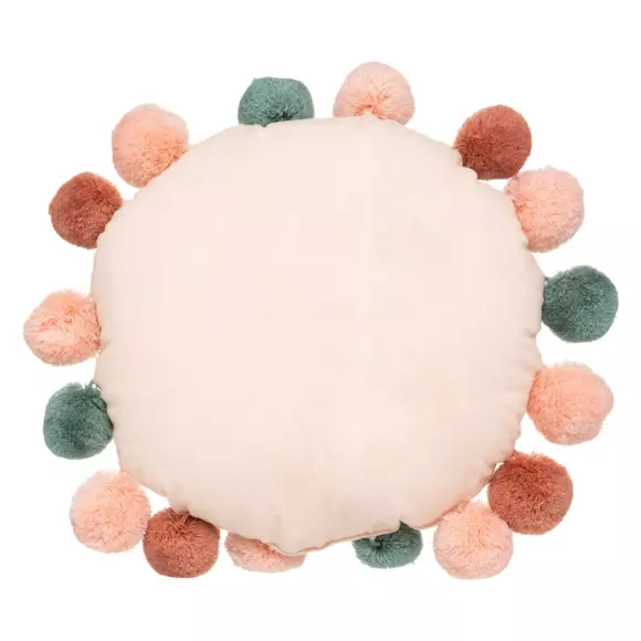 Coussin rond enfant (30 cm) Pompons Multicolore 3