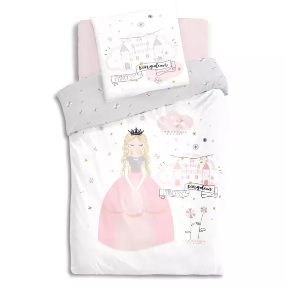 Funda nórdica y una funda para almohadón algodón (140 cm) Princesse Rosa 2
