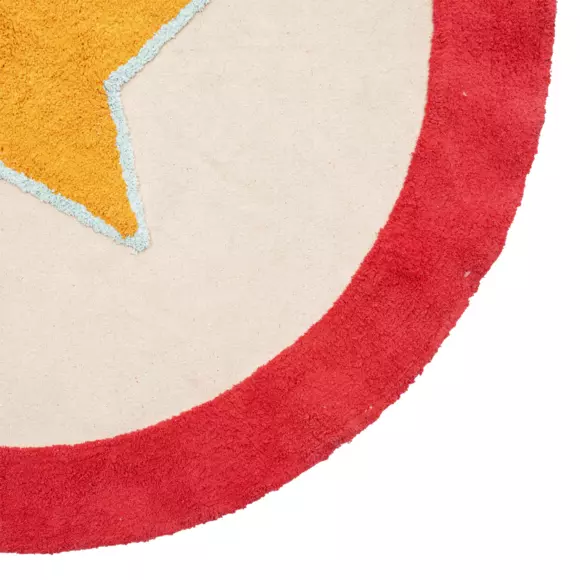 Tapis rond enfant (120 cm) Circus Rouge 
