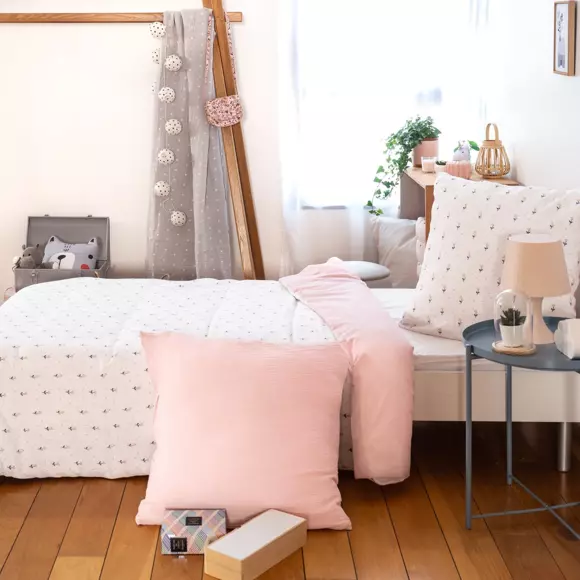 Housse de couette et une taie enfant gaze de coton (140 cm) Liberty Rose 2