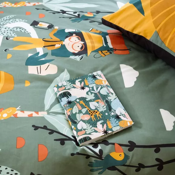 Housse de couette et une taie enfant coton (140 cm) Promenade Multicolore 3