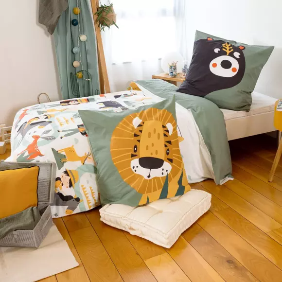 Housse de couette et une taie enfant coton (140 cm) Promenade Multicolore 7