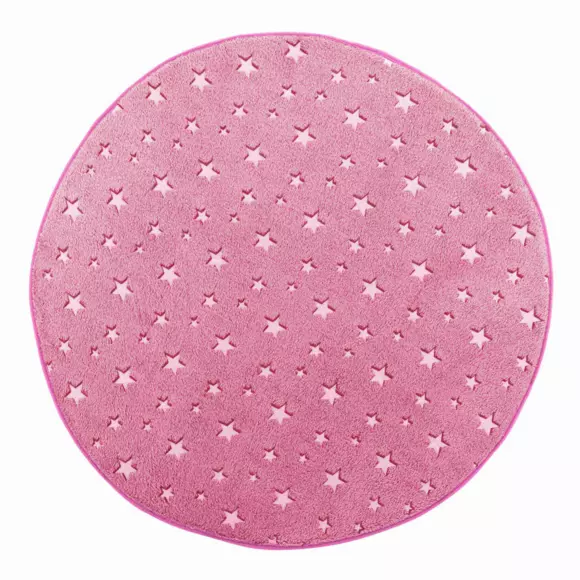 Alfombra redonda fosforescente (90 cm) Fluo Night Rosa fuchsia 2