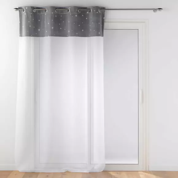 Visillo fosforescente (140 x 240 cm) Moonlight Gris 2