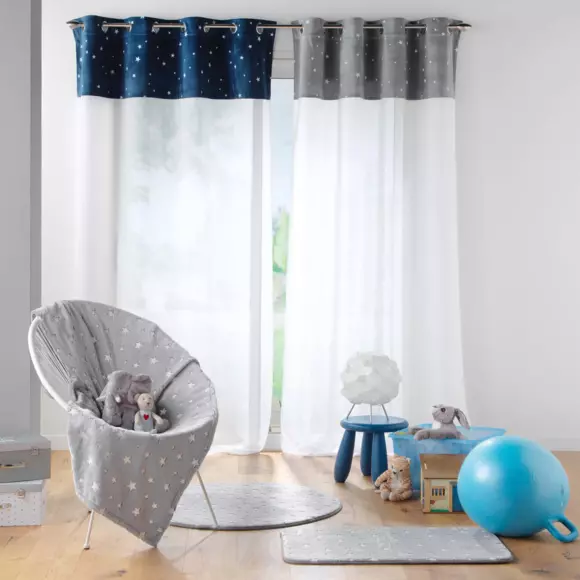 Voilage phosphorescent enfant (140 x 280 cm) Moonlight Gris 3