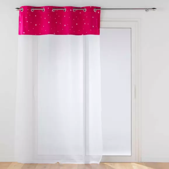 Voilage phosphorescent enfant (140 x 280 cm) Moonlight Rose fuchsia 3