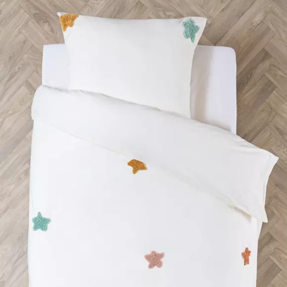 Housse de couette et une taie enfant coton (140 cm) Etoile Multicolore 2