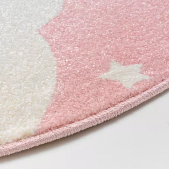 Alfombra redonda Infantil (100 cm) Etoiline Rosa 2