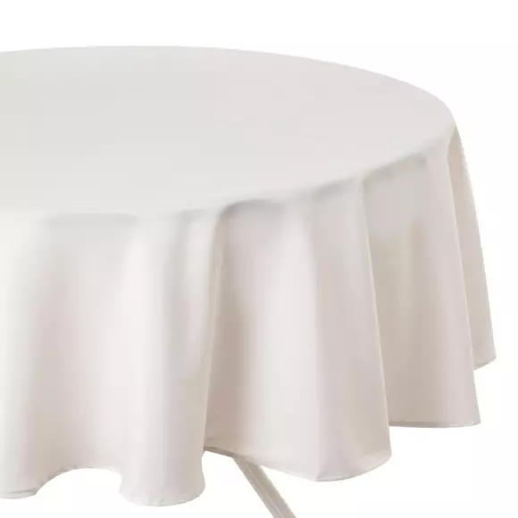 Runde Tischdecke (D180 cm) mit Fleckschutz Lina Cremeweiß 2