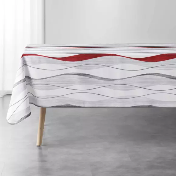 Nappe rectangulaire anti tache (L240 cm) Ondulys Rouge 2
