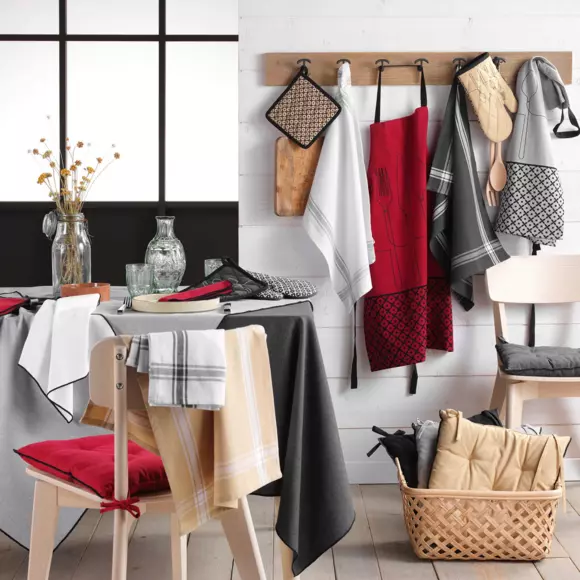 Set di 2 strofinacci cotone riciclato Cuisiline Grigio sfumato 3