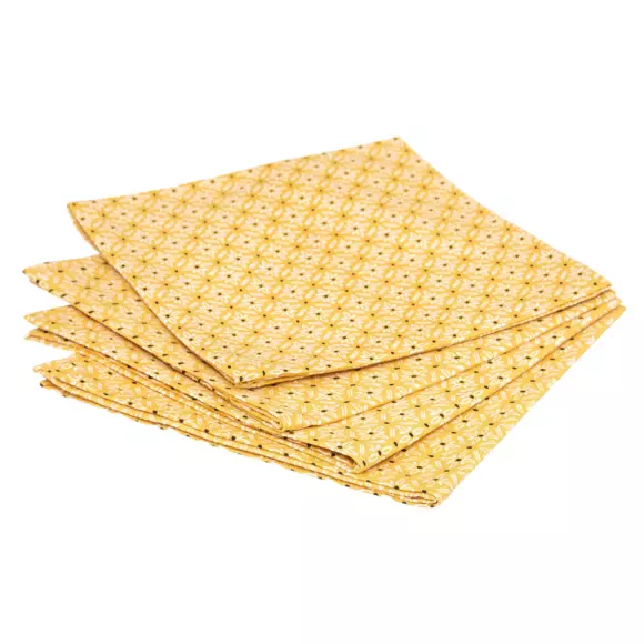 Lot de 4 serviettes coton Paty Jaune ocre 2