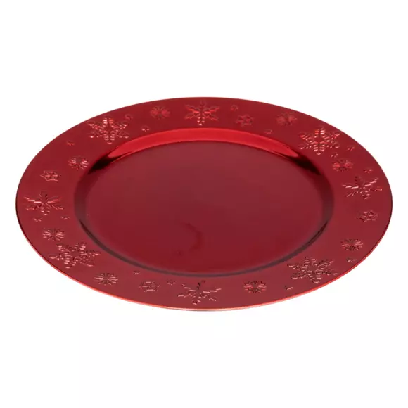 Lot de 12 dessous d'assiette Flocon Rouge 2