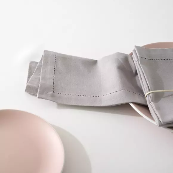 Lot de 4 serviettes Chambray Gris clair 2