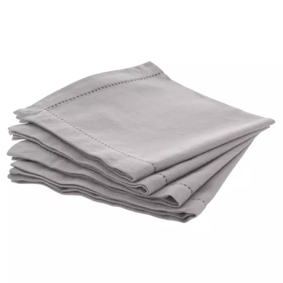 Lot de 4 serviettes Chambray Gris clair 3
