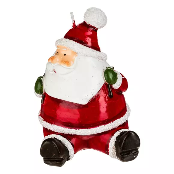 Bougie Père Noël assis Rouge 2