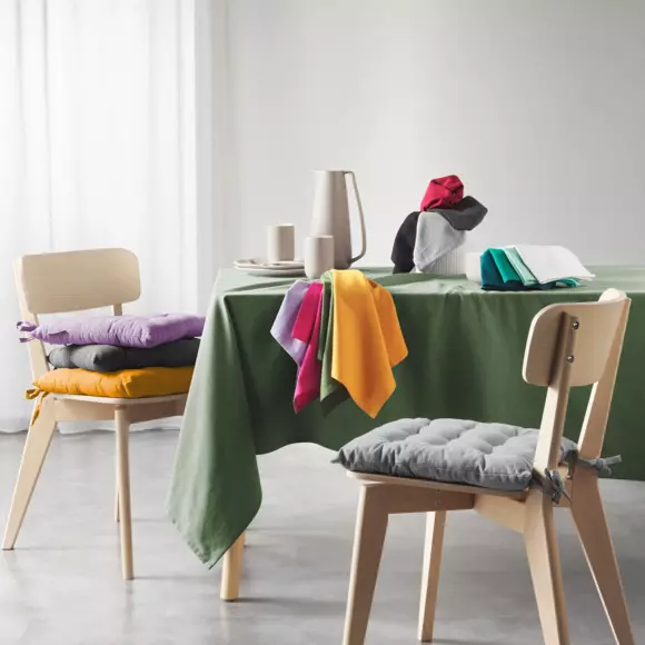 Tafelkleed rechthoekig gerecycled katoen (L240 cm) Mistral Mosterdgeel 2