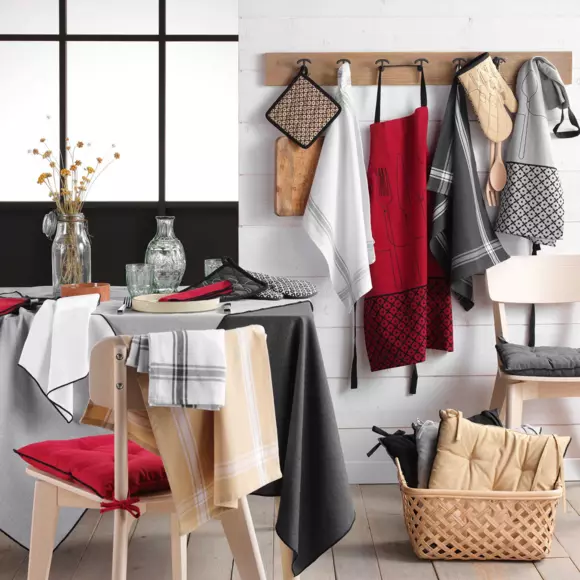 Mantel rectangular algodón reciclado (L240 cm) Mistraline Gris antrácita 2