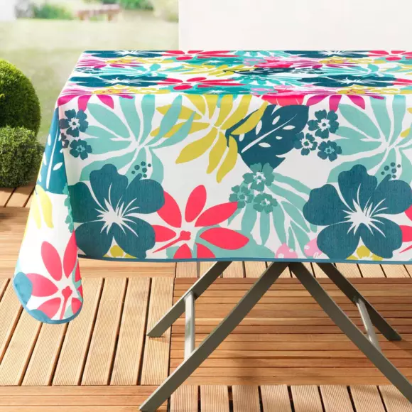 Nappe rectangulaire anti tache (L240 cm) Hawai Blanche 2