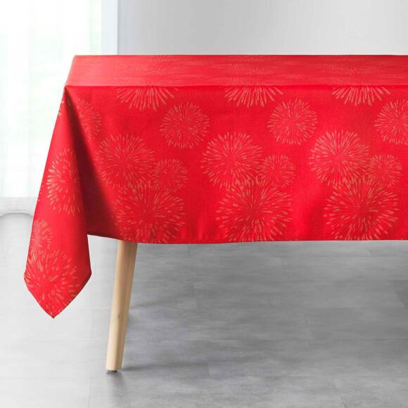 Rechteckige Tischdecke (L300 cm) Artifice Rot und goldfarben 3