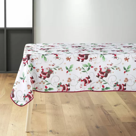 Nappe rectangulaire anti tache (150 x 300 cm) Père Noël Blanc