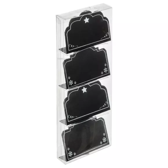 Set van 4 plaatskaartjes of menuhouders Lei Zwart 3
