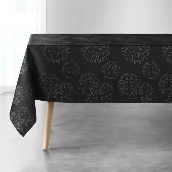 Mantel rectangular (W300 cm) Artifice Negro y plata 3