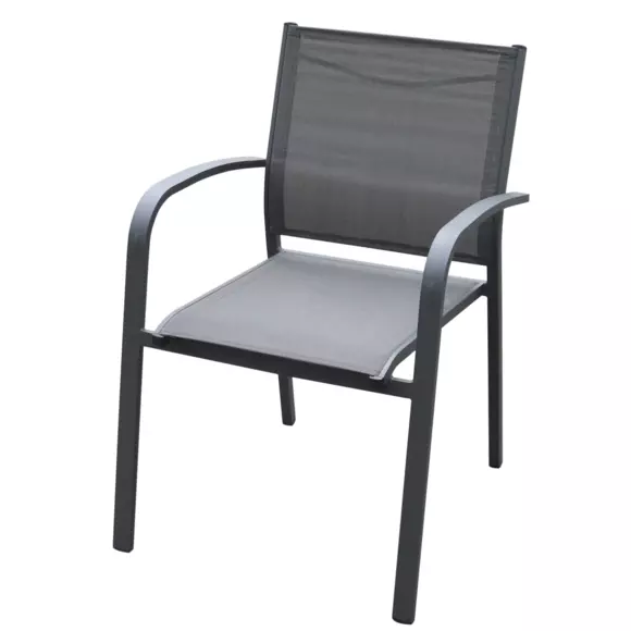 Silla de jardín con reposabrazos alu apilable Murano - Gris antracita 8