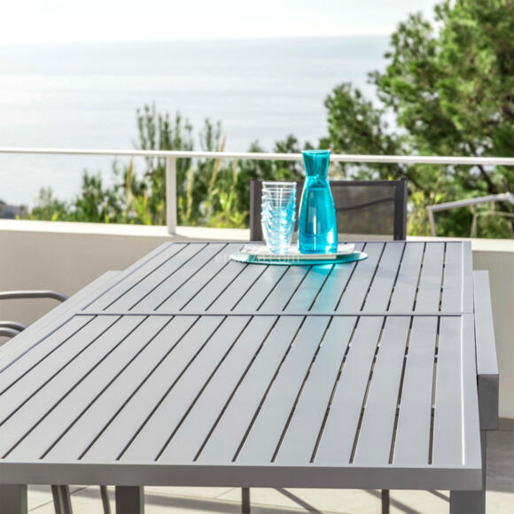 Mesa de jardín rectangular extensible Aluminio Murano (Hasta 12 pers.) - Gris pizarra 2