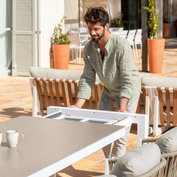 Tavolo da giardino allungabile 12 posti Alluminio Amalfi (300 x 96 cm) - Bianco 3
