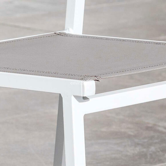 Chaise de jardin alu empilable Murano - Blanc / Taupe 3