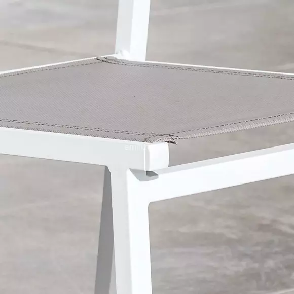 Silla de jardín alu apilable Murano - Blanco / Topo 3