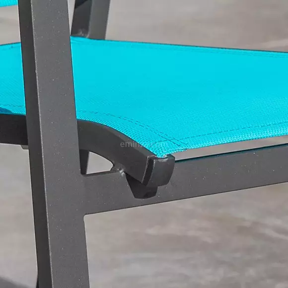 Fauteuil de jardin alu empilable Murano - Gris anthracite/Bleu 3