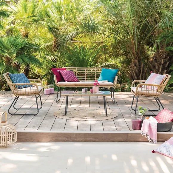 Conjunto de muebles de jardín Algarve Beige Natural - 4 plazas 3