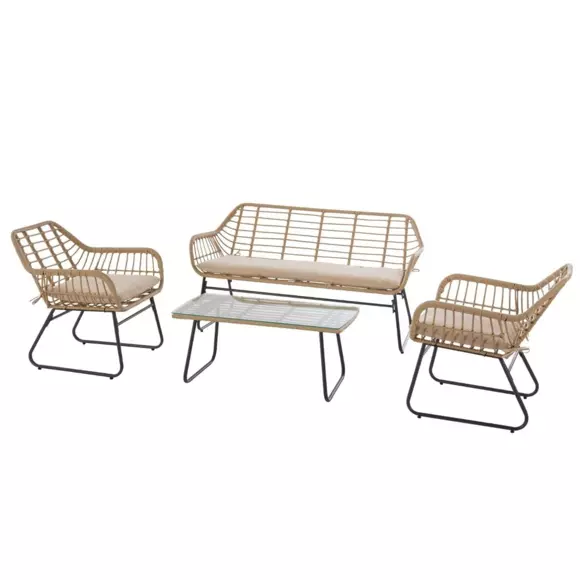 Conjunto de muebles de jardín Algarve Beige Natural - 4 plazas 2