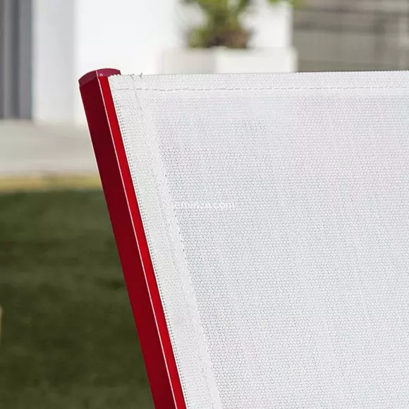 Silla de jardín con reposabrazos alu apilable Murano - Rojo/Blanco 3