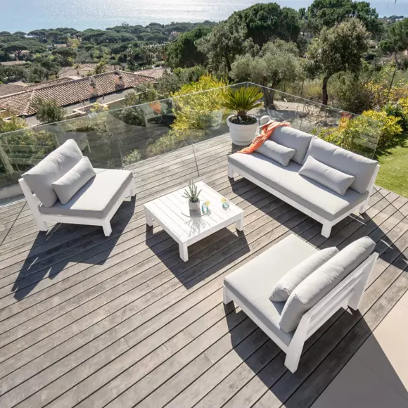 Conjunto de muebles de jardín Borneo Blanco - 5 plazas 2
