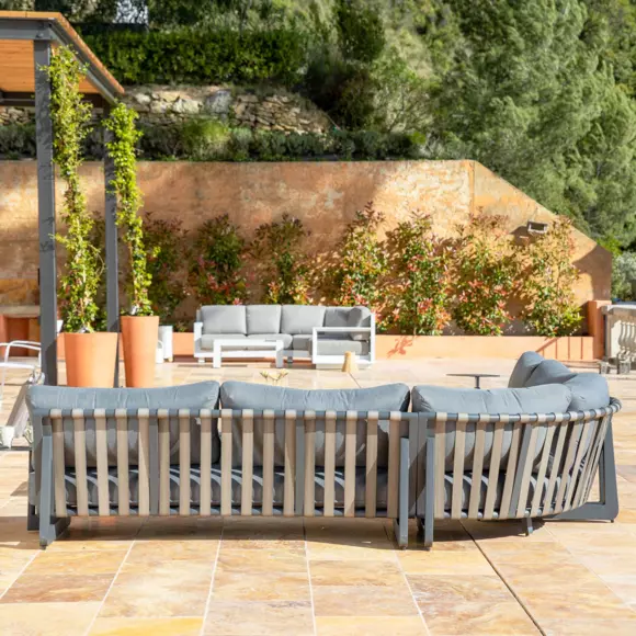 Conjunto de muebles de jardín Long Beach Antracita - 7 plazas 3