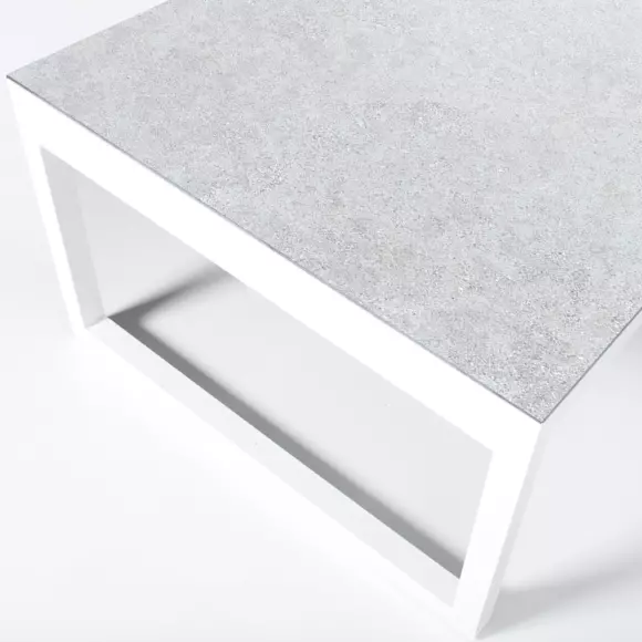 Mesa de jardín 12 personas Aluminio/Cerámica Kore (260 x 120 cm) - Blanco/Gris claro 3
