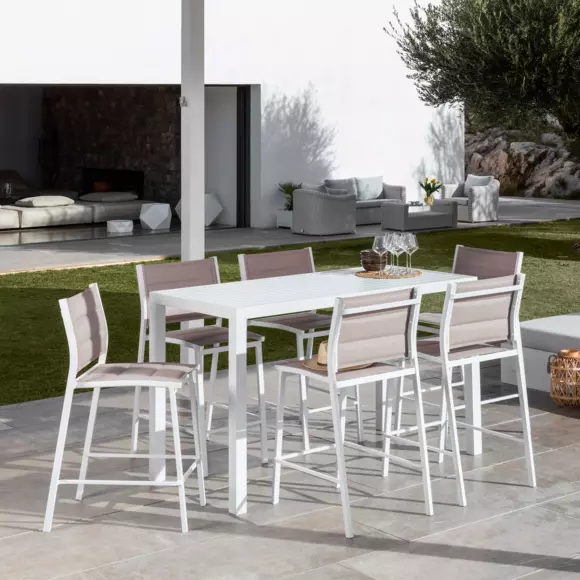 Sgabello da giardino Alluminio impilabile Murano - Bianco 3