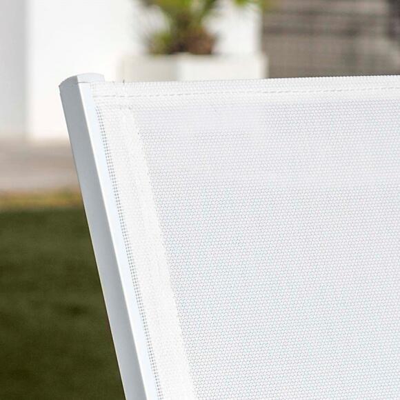 Sedia da giardino con schienale alto in alluminio impilabile Murano - Bianco 3