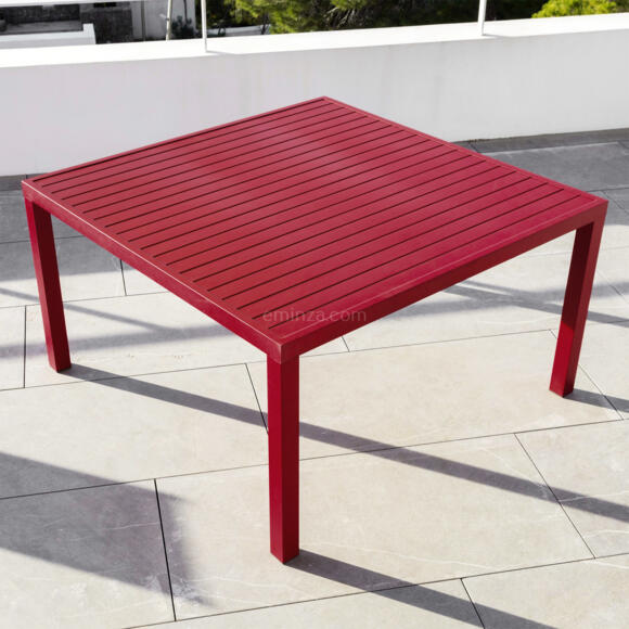 Tavolo da giardino quadrato Alluminio Murano (136 x 136 cm) - Rosso 2