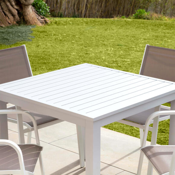 Tavolo da giardino quadrato Alluminio Murano (89 x 89 cm) - Bianco 2