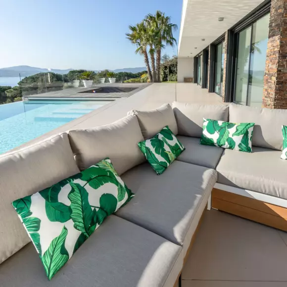 Salon de jardin d'angle Manacor Blanc - 5 places 3