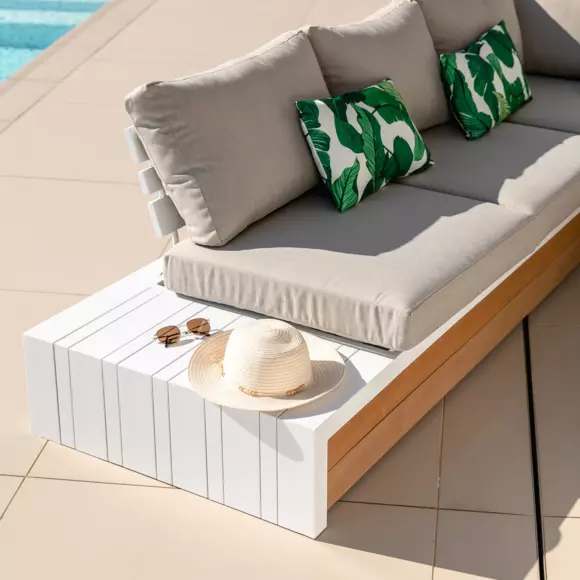 Conjunto de jardín de esquina Manacor Blanco - 5 plazas 8