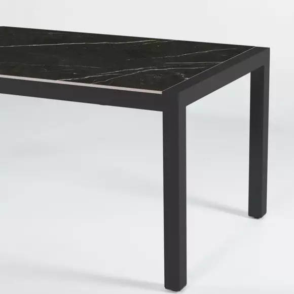 Mesa de jardín 8 personas Aluminio/Cerámica Modena (180 x 90 cm) - Gris antracita/Negro jaspeado 3