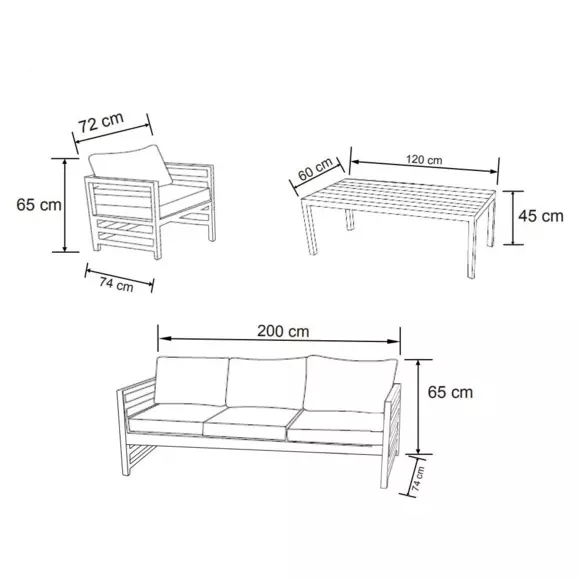 Conjunto de jardín Marbella Gris antracita - 5 plazas 8