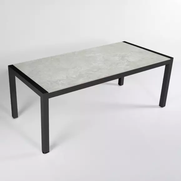 Mesa de jardín 6 personas Aluminio/Cerámica Modena (150 x 75 cm) - Gris antracita/Gris claro 3