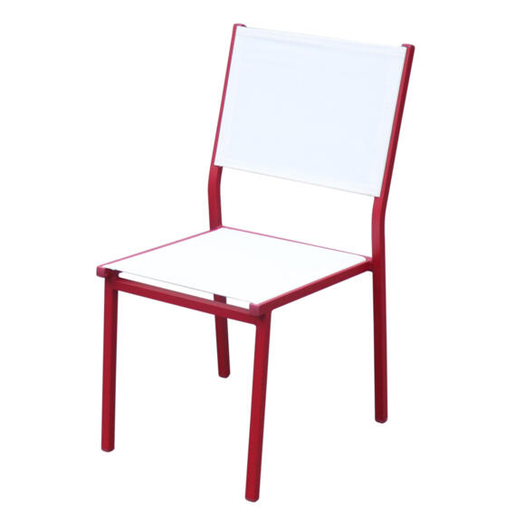 Chaise de jardin alu empilable Murano - Rouge/Blanche 4