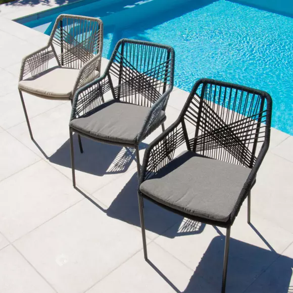 Sillón de jardín apilable Seville - Negro 7